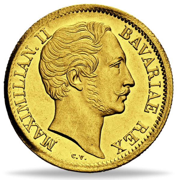 Bayern, Rheingolddukat 1863, König Maximilian II. - Münze Vorderseite