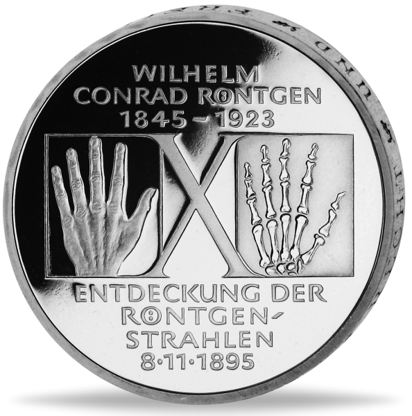 10 Deutsche Mark Wilhelm Conrad Röntgen - Vorderseite deutsche BRD Münze