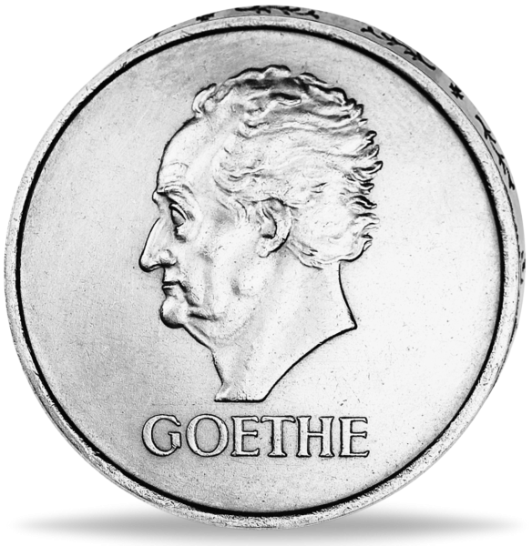 5 Reichsmark Johann Wolfgang von Goethe - Vorderseite Münze