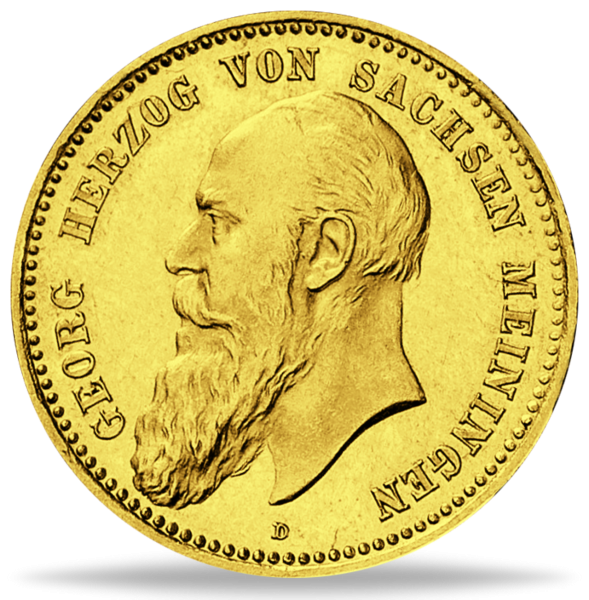 10 Mark Georg II. - Gold - Münze Vorderseite