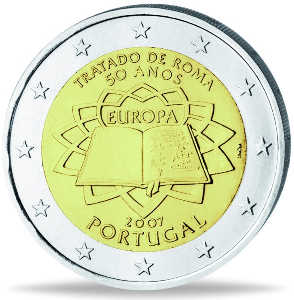 2 Euro Römische Verträge Portugal - Vorderseite Münze