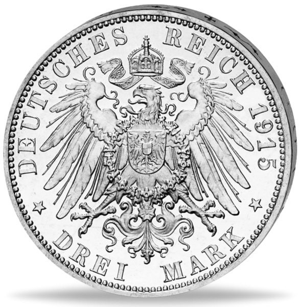 3 Mark Ernst August – Herzogtum Braunschweig ohne Lüneburg  - 1915 - Münze RS