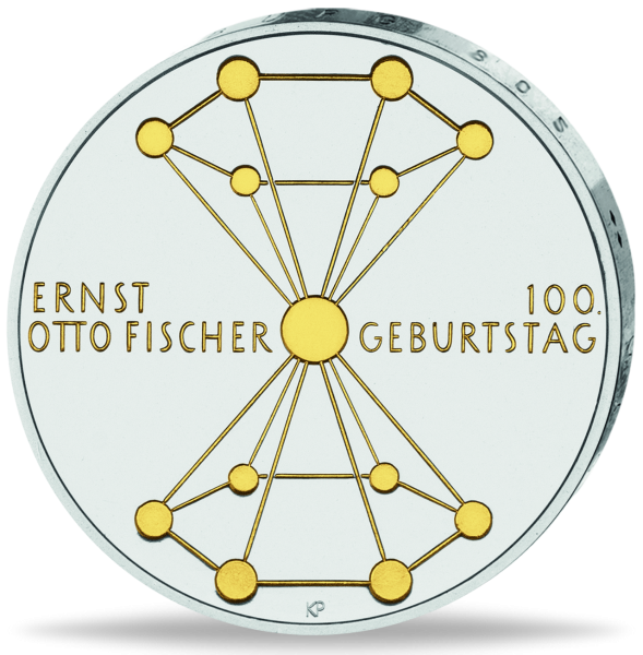 20 Euro Ernst Otto Fischer mit Goldveredelung - Münze Vorderseite