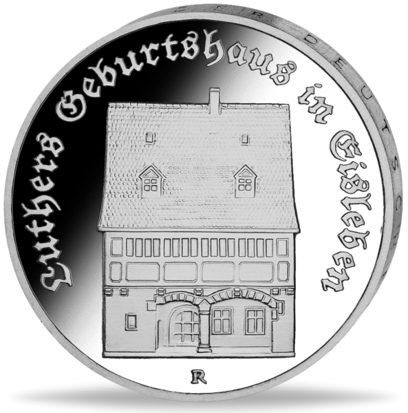 5 Mark der DDR Luthers Geburtshaus - Münze Vorderseite
