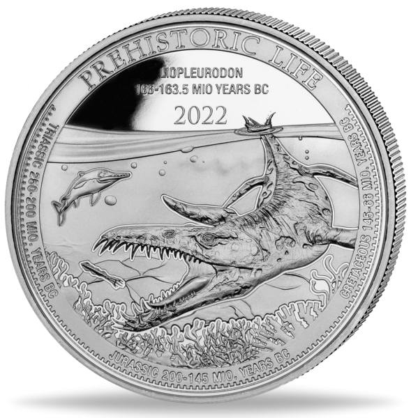 20 Francs Liopleurodon - Vorderseite Münze