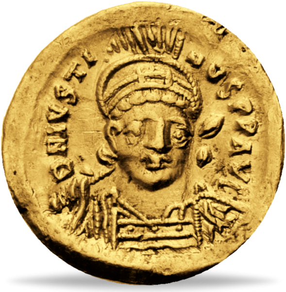 Solidus Kaiser Justin I. Gold - Münze Vorderseite