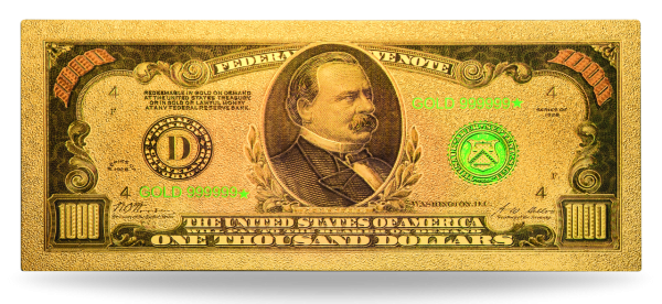 1000 $ Banknote Gold - Vorderseite