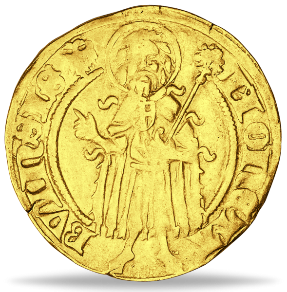 Goldgulden Köln mit Thronenden Petrus und Stadtwappen - Vorderseite Münze