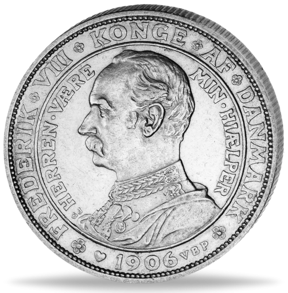 2 Kronen Frederik VIII und Christian X. 1906 - Vorderseite Münze