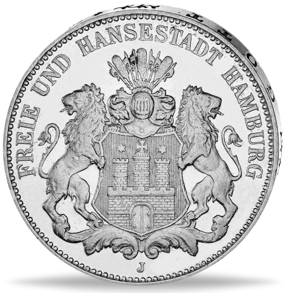 3 Mark Hamburg großer Adler - Vorderseite Münze