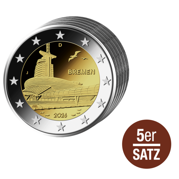 5 x 2 Euro Klimahaus Bremerhaven - Satzbild in Blister