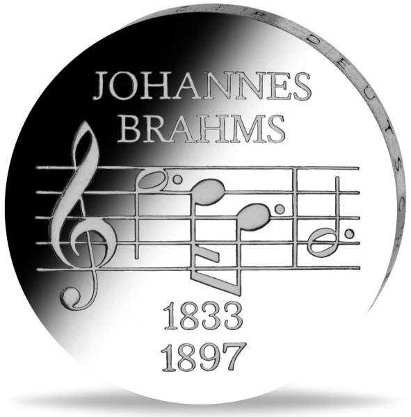 5 Mark der DDR Johannes Brahms - Münze Vorderseite