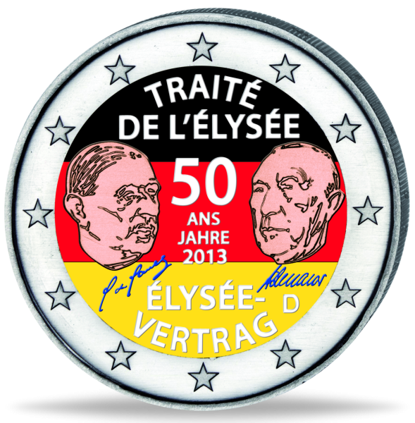 2 Euro Elysee Vertrag BRD - Vorderseite Farbmünze