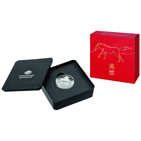 5 Dollar Jahr des Pferdes 1 Unze Silber Dome-shaped - Lieferumfang