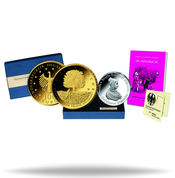 100 Euro Gold Edition 'Judenbuche' - Lieferumfang