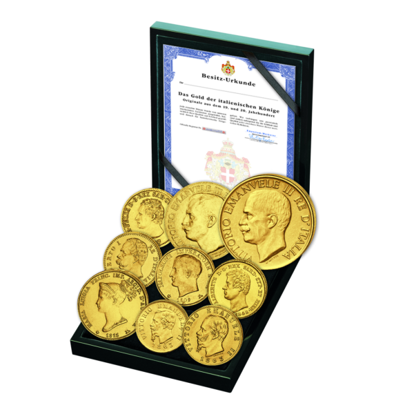 Gold-Satz der Italienischen Könige  - 9 Münzen