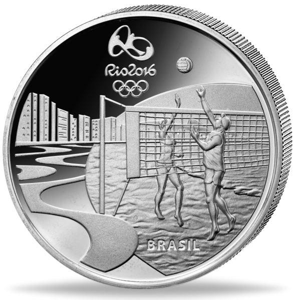 5 Reais Beach Volleyball - Vorderseite Münze