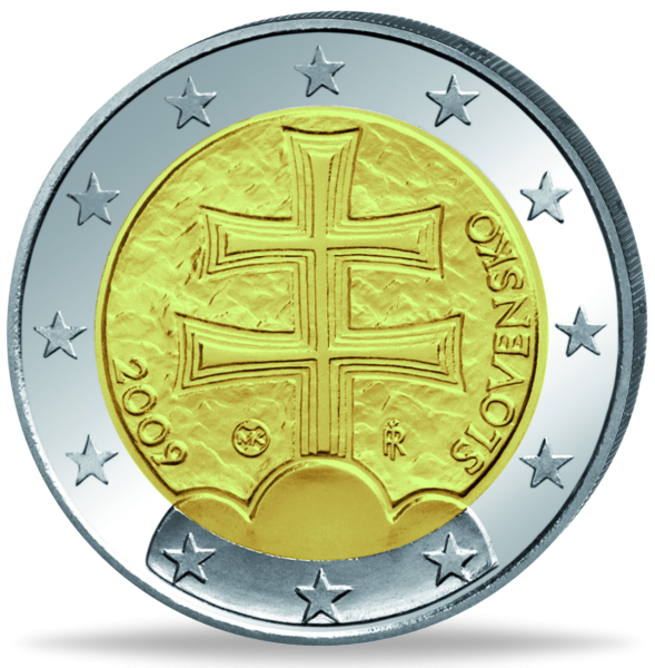 Slowakei, 2 Euro Wappen, 2009, bfr. - Münze Vorderseite