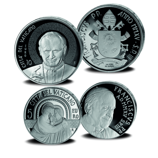 Silbersatz „Vatikan 2015“ (5 und 10 Euro) - Satzbild