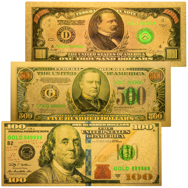 1600 $ Banknoten Satz Gold
