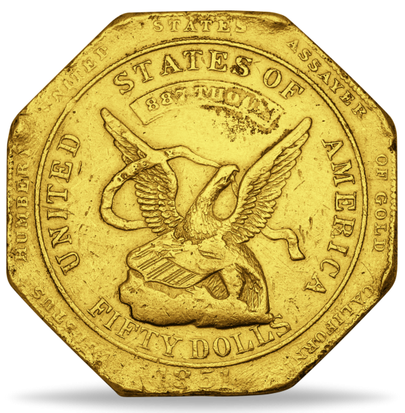 USA, 50 Dollar 887 Thous 1851 - Gold - Münze Vorderseite