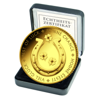 Kongo, 100 Francs Viel Glück, Gold, 2025, Polierte Platte - Münze in Kassette Kongo, 100 Francs Viel Glück, Gold, 2025, Polierte Platte - Münze in Kassette