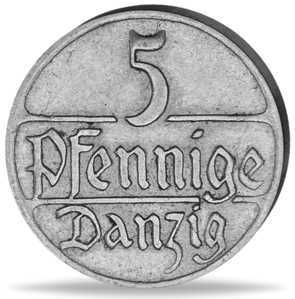 Danzig, 5 Pfennig - Münze Vorderseite