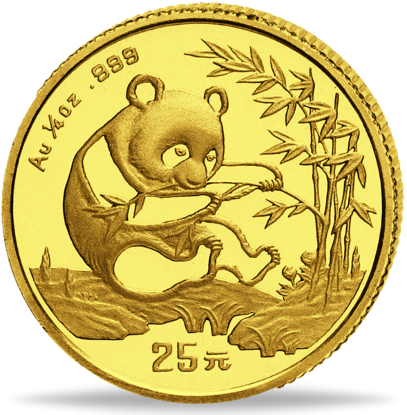 25 Yuan Panda 1/4 Unze Gold - Münze Vorderseite
