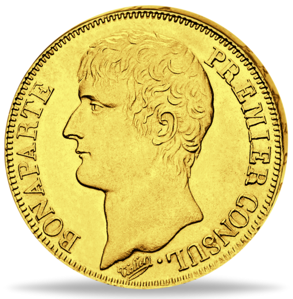 40 französische Francs Napoleon Bonaparte - Vorderseite Münze