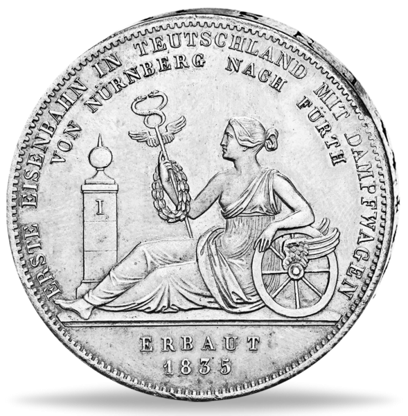 Taler Erste Eisenbahn - Münze Rückseite