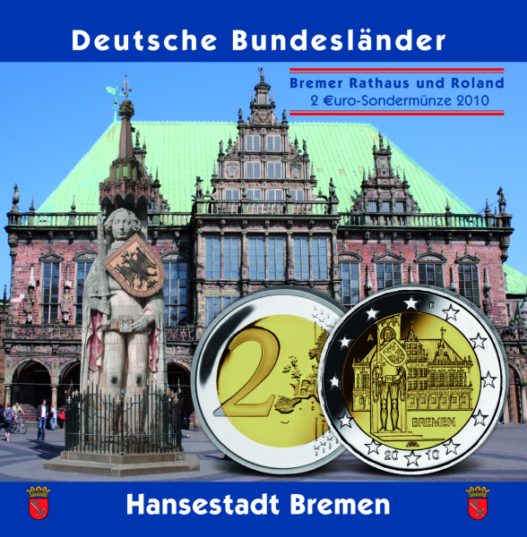 5 x 2 Euro Rathaus Bremen - Satzbild in Blister