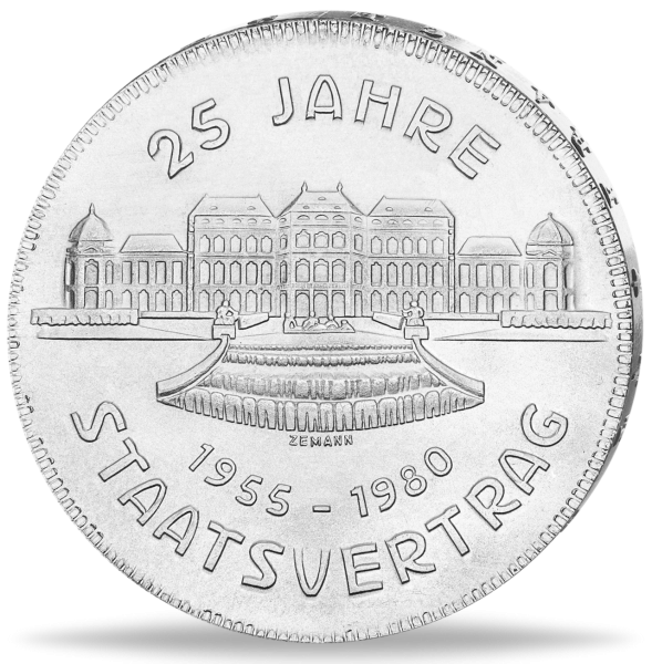 500 Schilling 25 Jahre Staatsvertrag - Münze Vorderseite