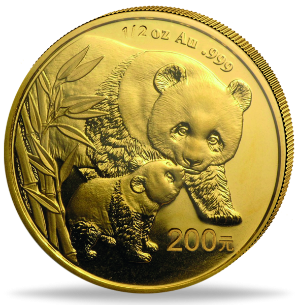 200 Yuan Panda 1/2 Unze Gold 2004 - Münze Vorderseite