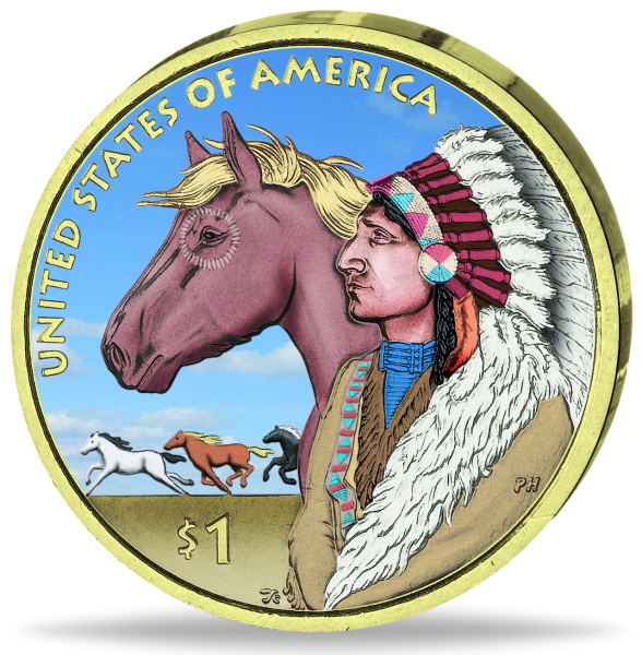 1 US Dollar Sacagawea - Häuptling der Schoschonen - Münze Vorderseite