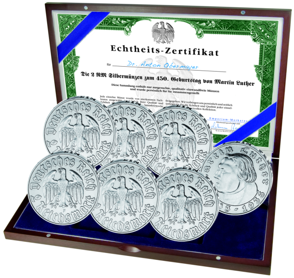 6x 2 Reichsmark Martin Luther Komplettsatz - Gesamt