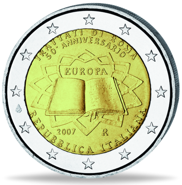 2 Euro Römische Verträge Italien - Vorderseite Münze