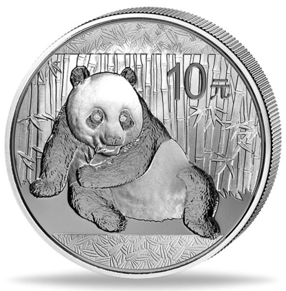 10 Yuan 1 Unze Silber Panda 2015 - Münze Vorderseite