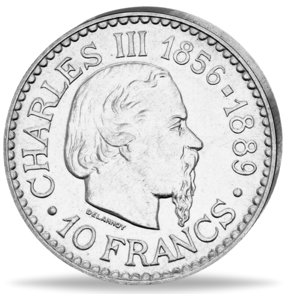 Monaco, 10 Francs Charles III., 1966, Silber Vorderseite