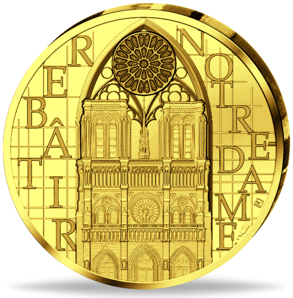 10 Euro Wiederaufbau der Notre Dame Münze Vorderseite