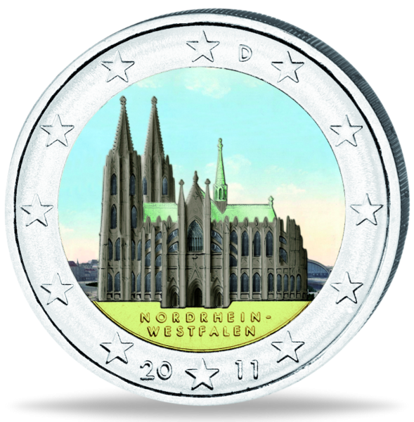 2 E Kölner Dom farbig - Münze Vorderseite