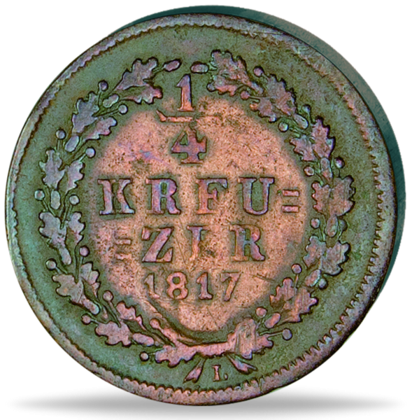 1/4 Kreuzer Nassau Fürst Friedrich - Münze Vorderseite