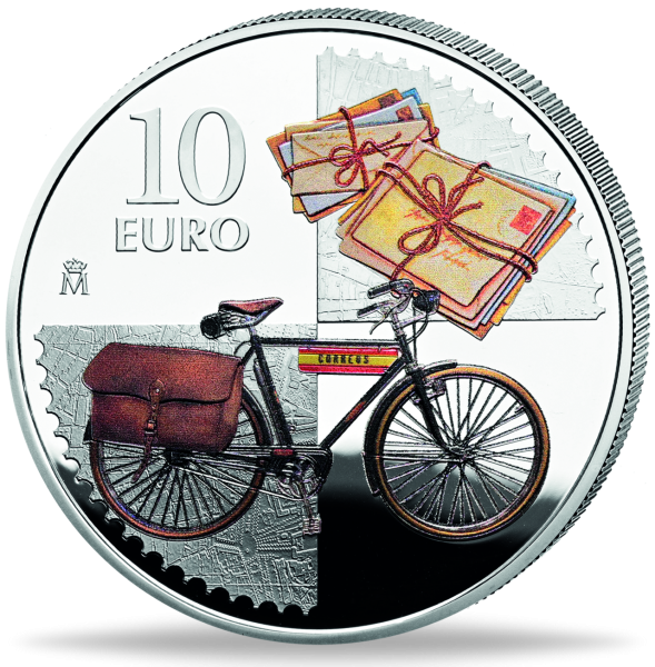 10 Euro 175. Geb der 1. Briefmarke, 2025, Silber, Farbappl. - Münze Vorderseite