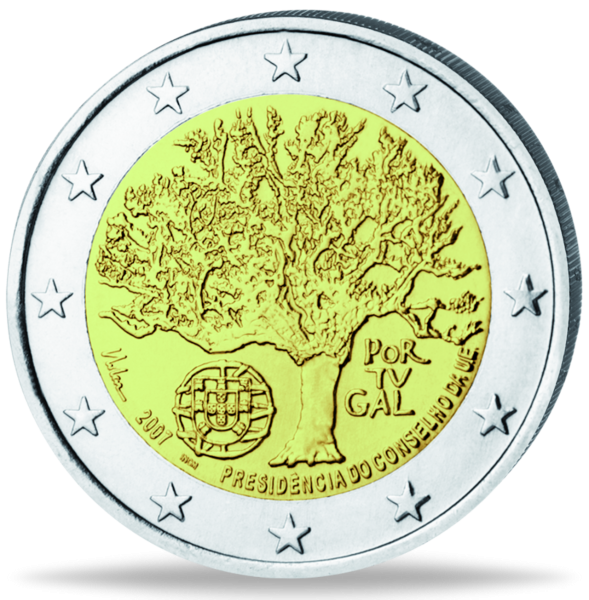 2 Euro „EU-Ratspräsidentschaft - Portugal“ - Münze Vorderseite
