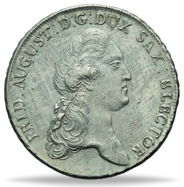 Kurfürstentum Sachsen, Konventionstaler Friedrich August III Münze Vorderseite