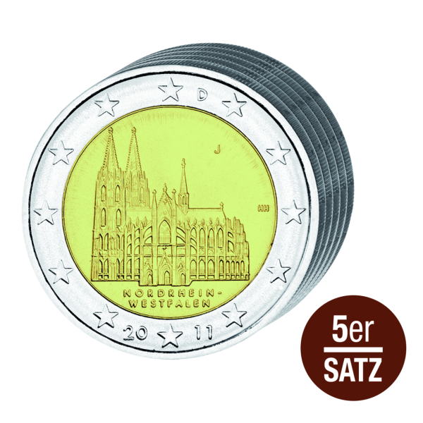5x 2 Euro Kölner Dom Nordrhein Westfalen - Satzbild