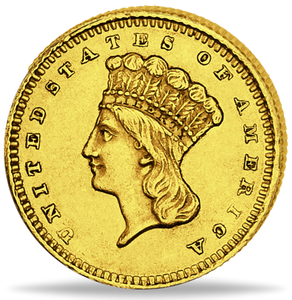 1 US-Dollar Indian Pricess Head Large - Vorderseite Münze