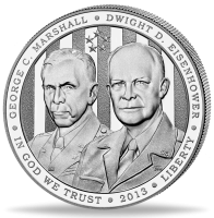 1 Dollar Marshall und Eisenhower - Vorderseite Münze 1 Dollar Marshall und Eisenhower - Vorderseite Münze