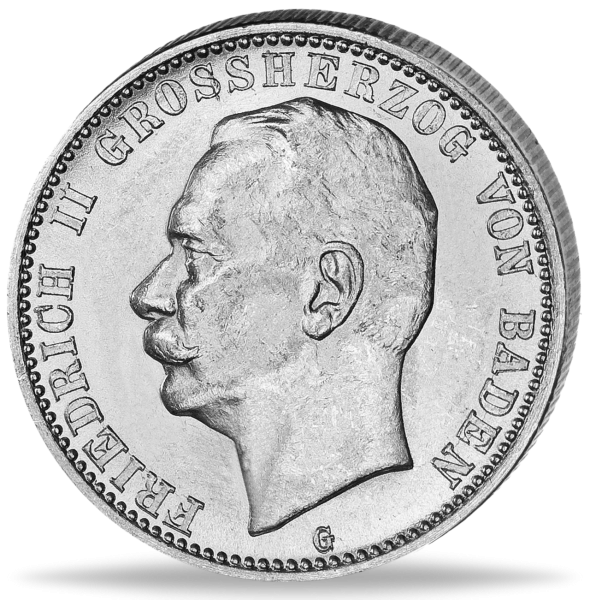2 Mark Baden Friedrich II. - Vorderseite Münze