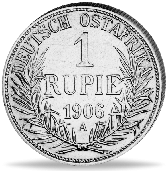 1 Rupie 1906, Palmenzweige, Münzzeichen A Jaeger 722 - Münze Vorderseite