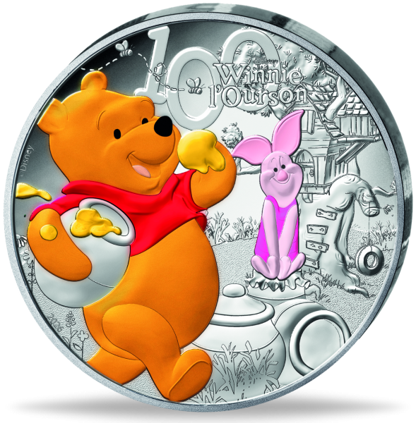 10 Euro Winnie Puuh, 2026, Silber, PP, Farbapplikation, Etui - Münze Vorderseite